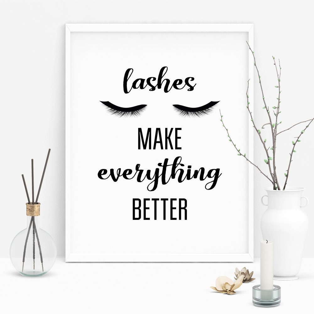 Lashes Print EyeLashes Quotes Lashes Wall Decor Girly | Etsy