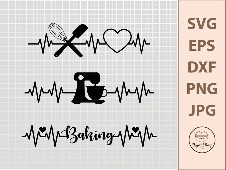 Baking Heartbeat SVG Baking Clipart Baking SVG Kitchen Svg Etsy Ireland