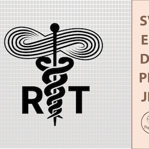 Respiratory Therapist Symbol SVG: RT Caduceus Design (Digital Download)