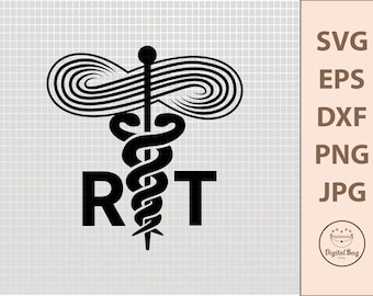 Atemtherapeut Symbol SVG: RT Caduceus Design (Digitaler Download)