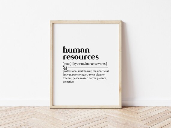 Human Resources Definition Print: Office Wall Art (Digital Download)