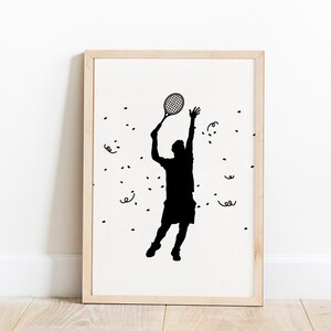 tennis player silhouette wall art