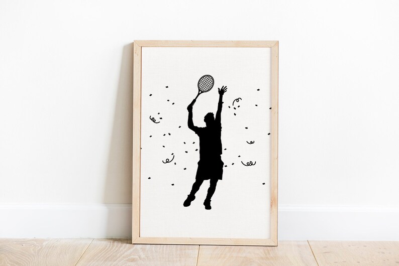 tennis player silhouette wall art