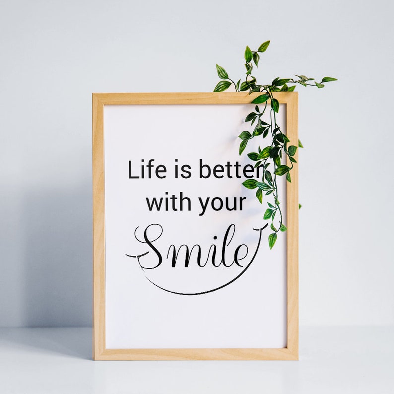 Smile Quotes Digital Download Smile Printable Wall Art Decor | Etsy