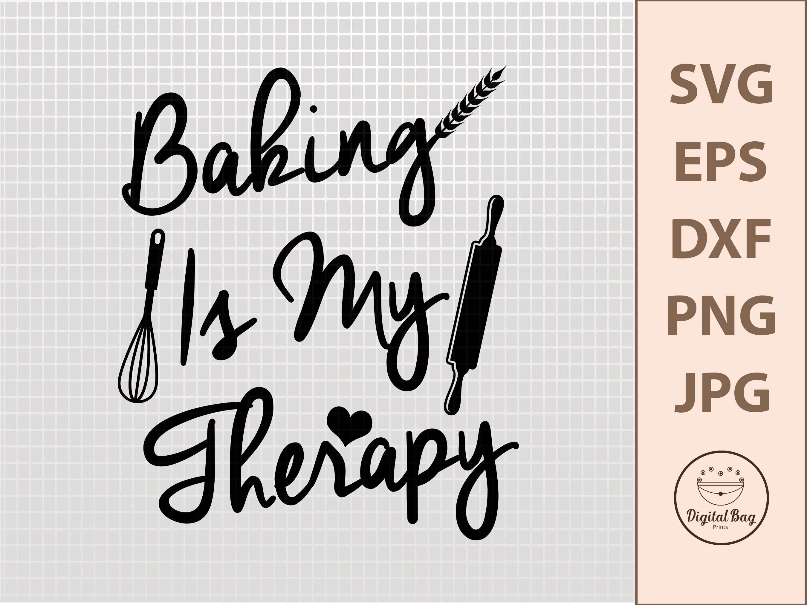 Baking SVG, Kitchen SVG, Baking is My Therapy, Baking Clipart, Bakery ...