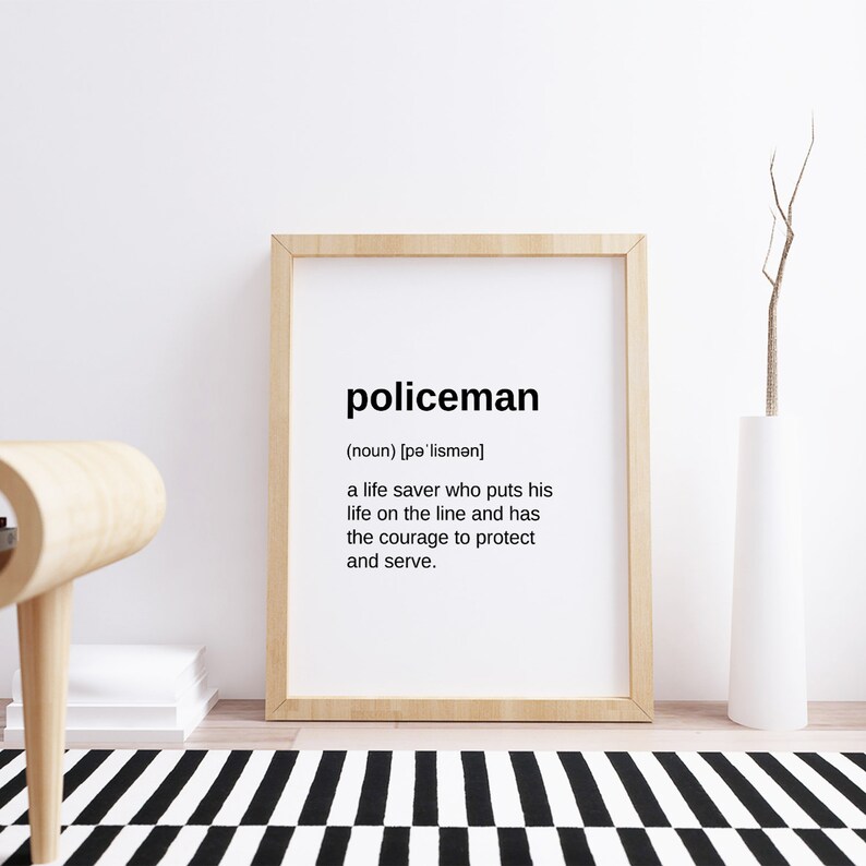 Police Officer Gifts Definition Wall Art Digital Download ...