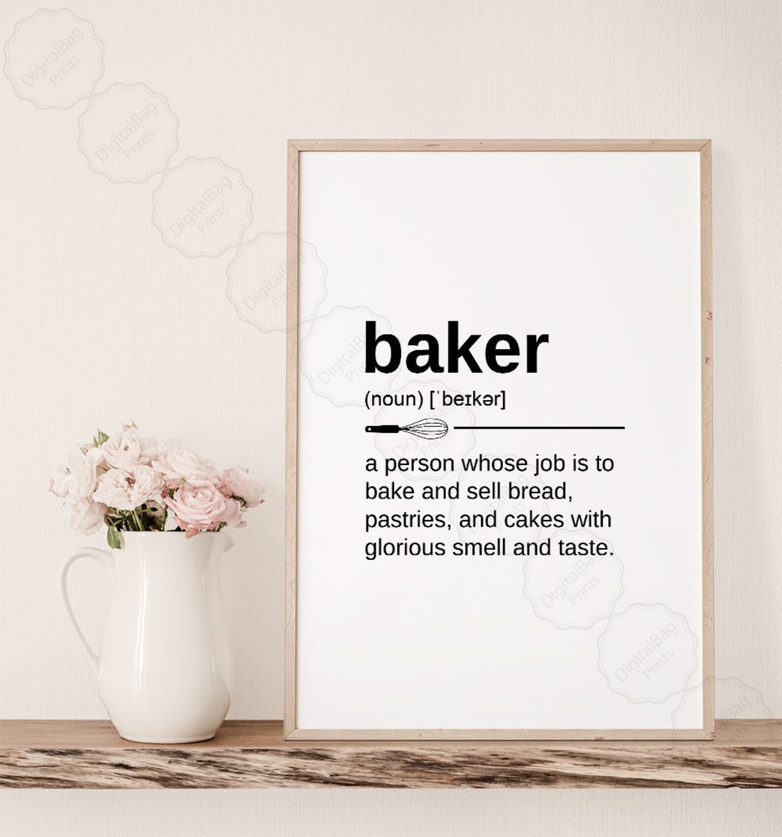 Gifts for A Baker Definition Wall Art Digital Download Etsy