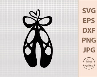 Ballet Shoes SVG, Digital Download, Ballet Slippers SVG, Cricut Cut File, Silhouette File, Ballerina SVG, Dance Svg