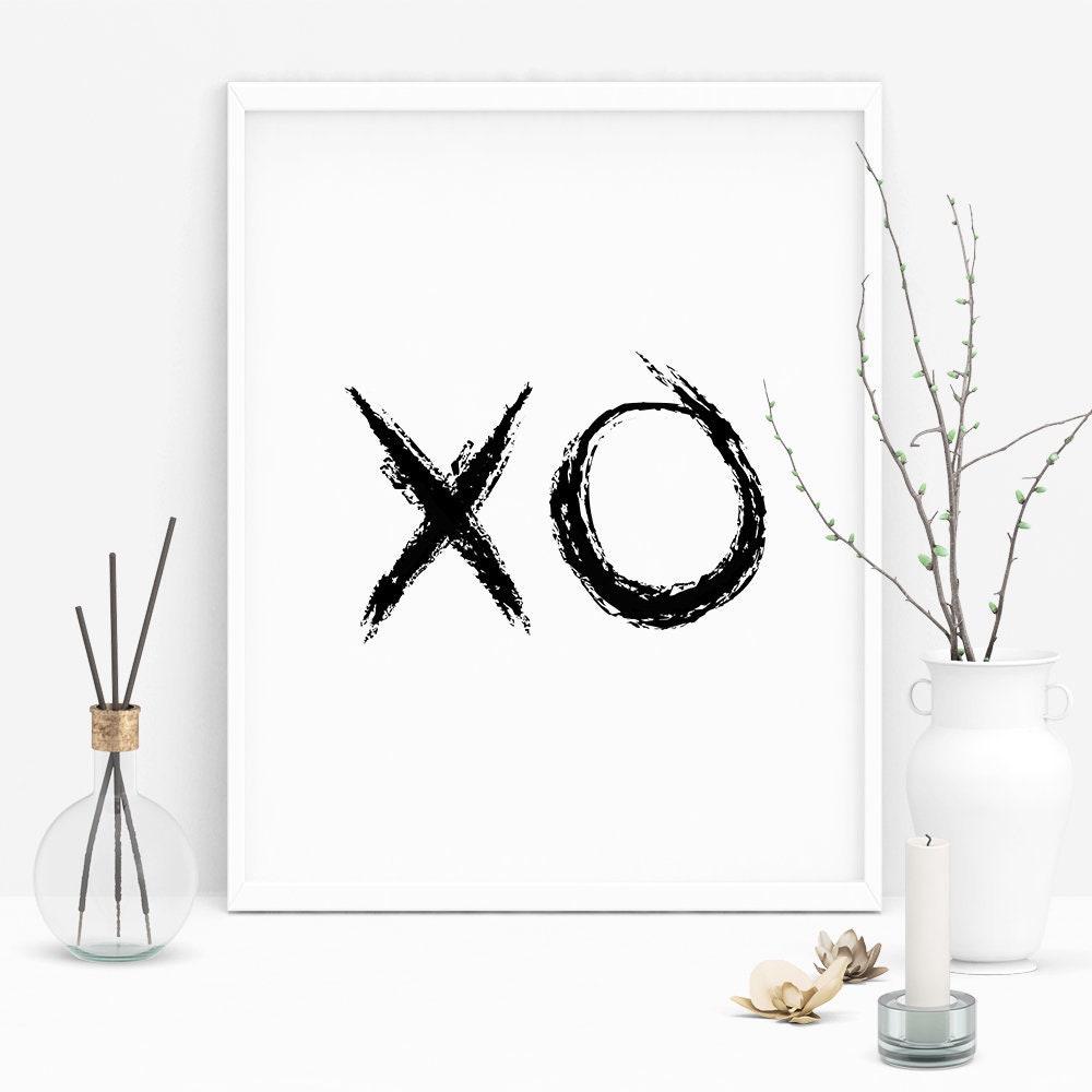 Xo prints xo wall art xo wall decor xo poster love print love wall art hugs and kisses printable art xo sign modern print art