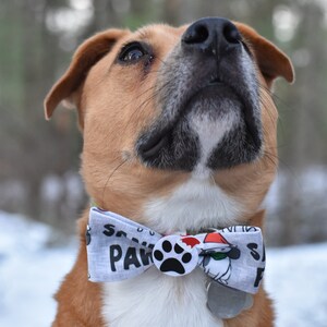 Dog Christmas Bow Tie Santa Paws