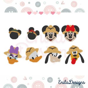 Safari Characters Inspired Machine Embroidery File Design Bundle