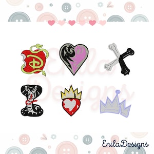 Zestaw projektów do haftu - Icons Descendants Inspired - 6 projektów