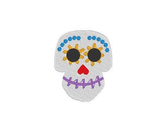 Coco Mexican Skull Inspired Machine Embroidery File Design