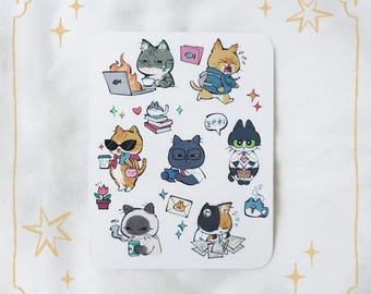 Working Cats Mini Sticker Sheet