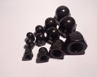 Black 304 A2 INOX Stainless Steel Domed Hex Cap Nuts Hex Acorn Nut metric M5 M6 M8 M10