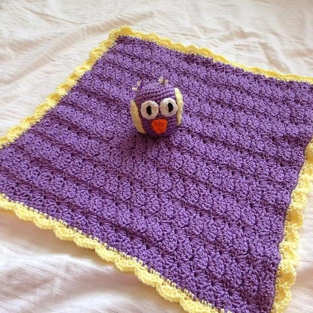 24 Owl Blanket Crochet Patterns for Cozy Gifting and Woodland Charm 8 Crochet Owl Security Blanket