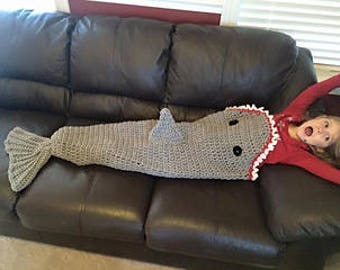 Crochet Shark Tail Blanket PATTERN