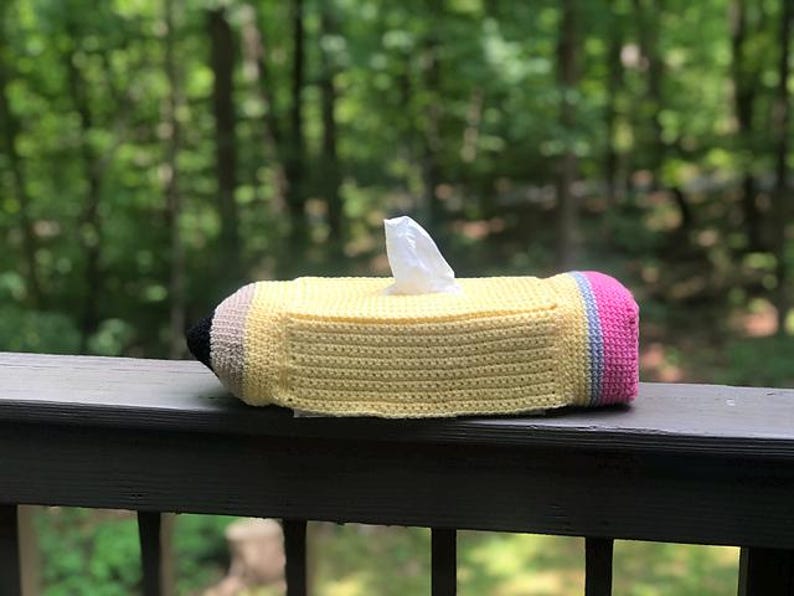 Pencil Tissue Box Cover Crochet PATTERN - Etsy