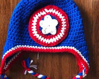 Crochet Captain America Superhero Hat