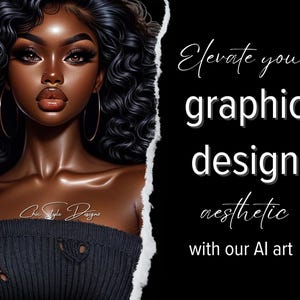 African American woman art| black woman printable wall art| black woman AI clipart| African American woman digital art| Digital art download