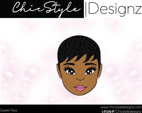 Sweet Pea African American Girl Black Girl Natural Hair Afro Etsy