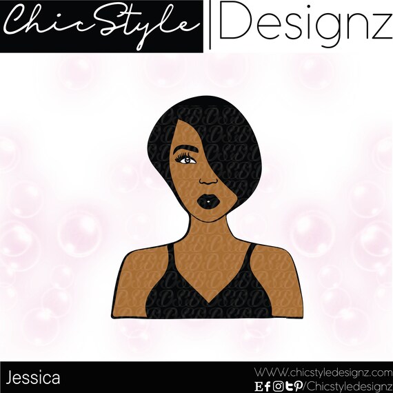 Jessica 2 Short Hair Svg Afrocentric Svg Cutting File Etsy