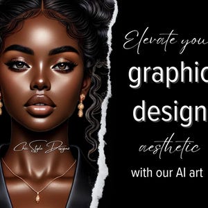 African American woman art| black woman printable wall art| black woman AI clipart| African American woman digital art| Digital art download
