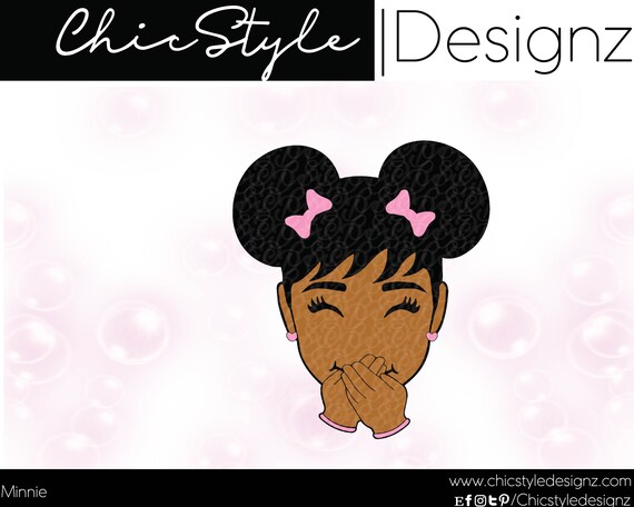 Minnie African American Girl Black Girl Natural Hair Afro Etsy