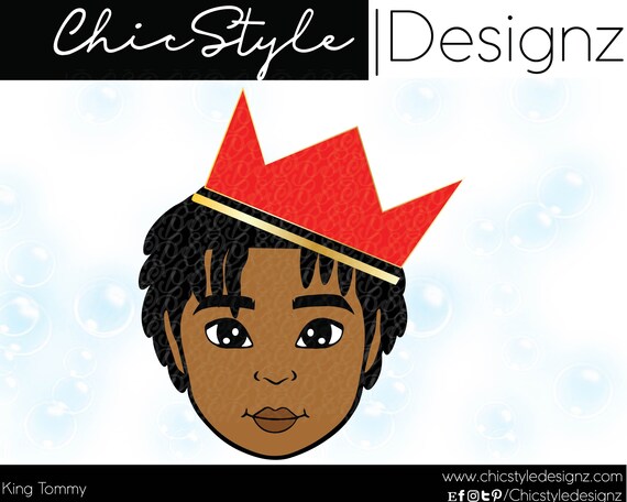 Download King Tommy African American Boy With Dreadlocks Svg Crown Svg Etsy