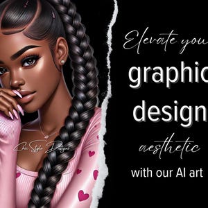 African American woman art| black woman printable wall art| black woman AI clipart| African American woman digital art| Digital art download
