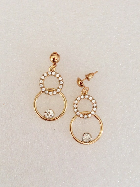 Fancy Dress up Earrings Gift Club Gold With Gold Posts Etsy