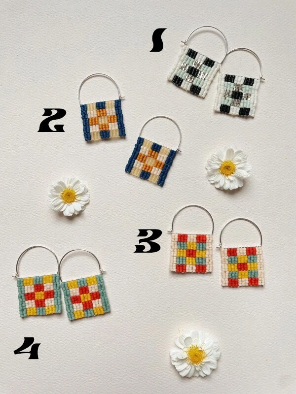 Mini Woven Square Earrings main image 0