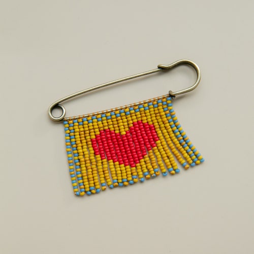 Embroidered Anatomical Heart Pin Beaded Brooch Cardiologist Etsy