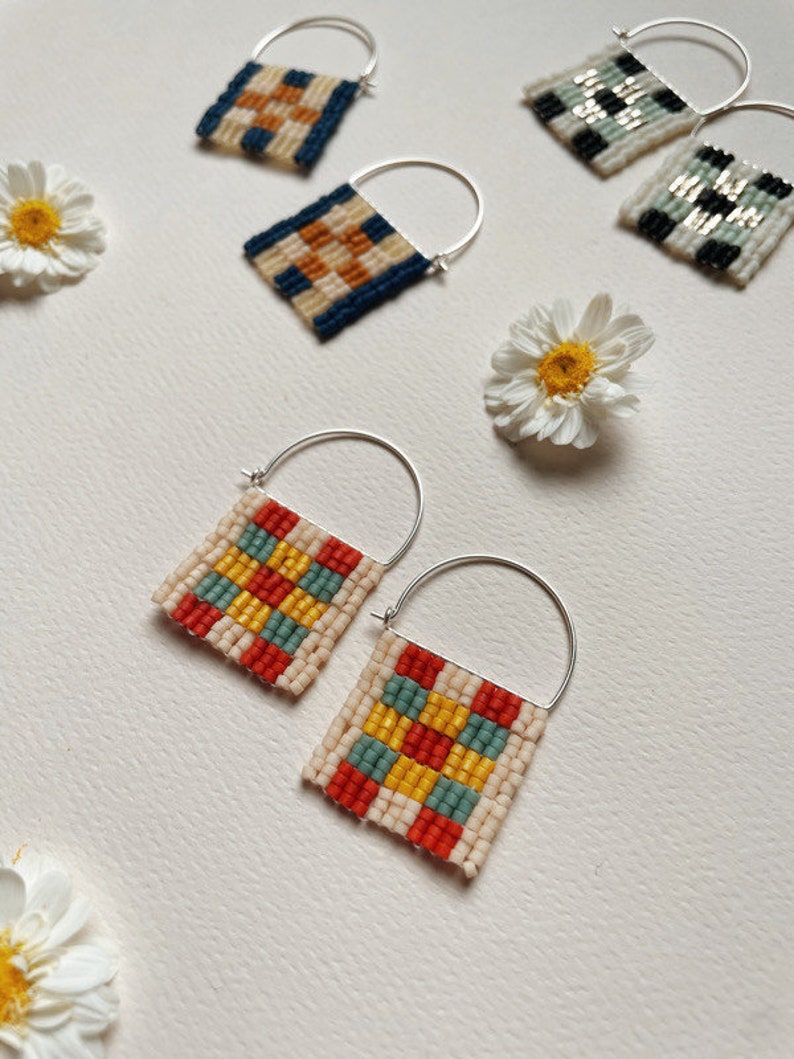 Mini Woven Square Earrings main image 1