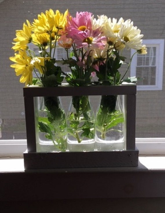 Milk Bottle Flower Vase Etsy