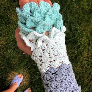 Mermaid Scale Crochet Gants sans doigts