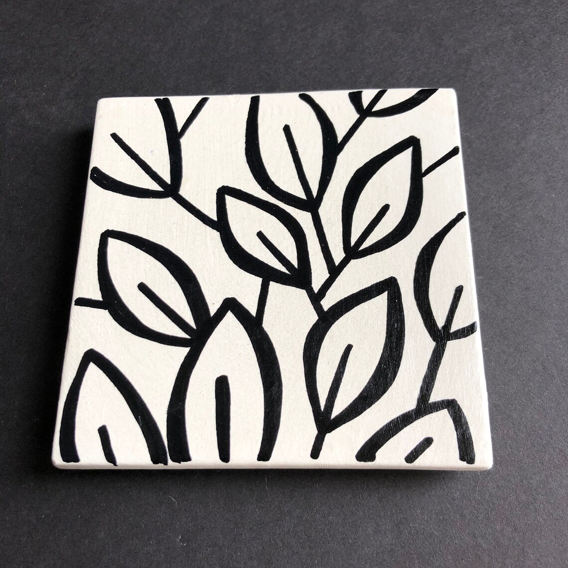Hand Painted Ceramic Coasters Set of 4 Nature Collection Etsy