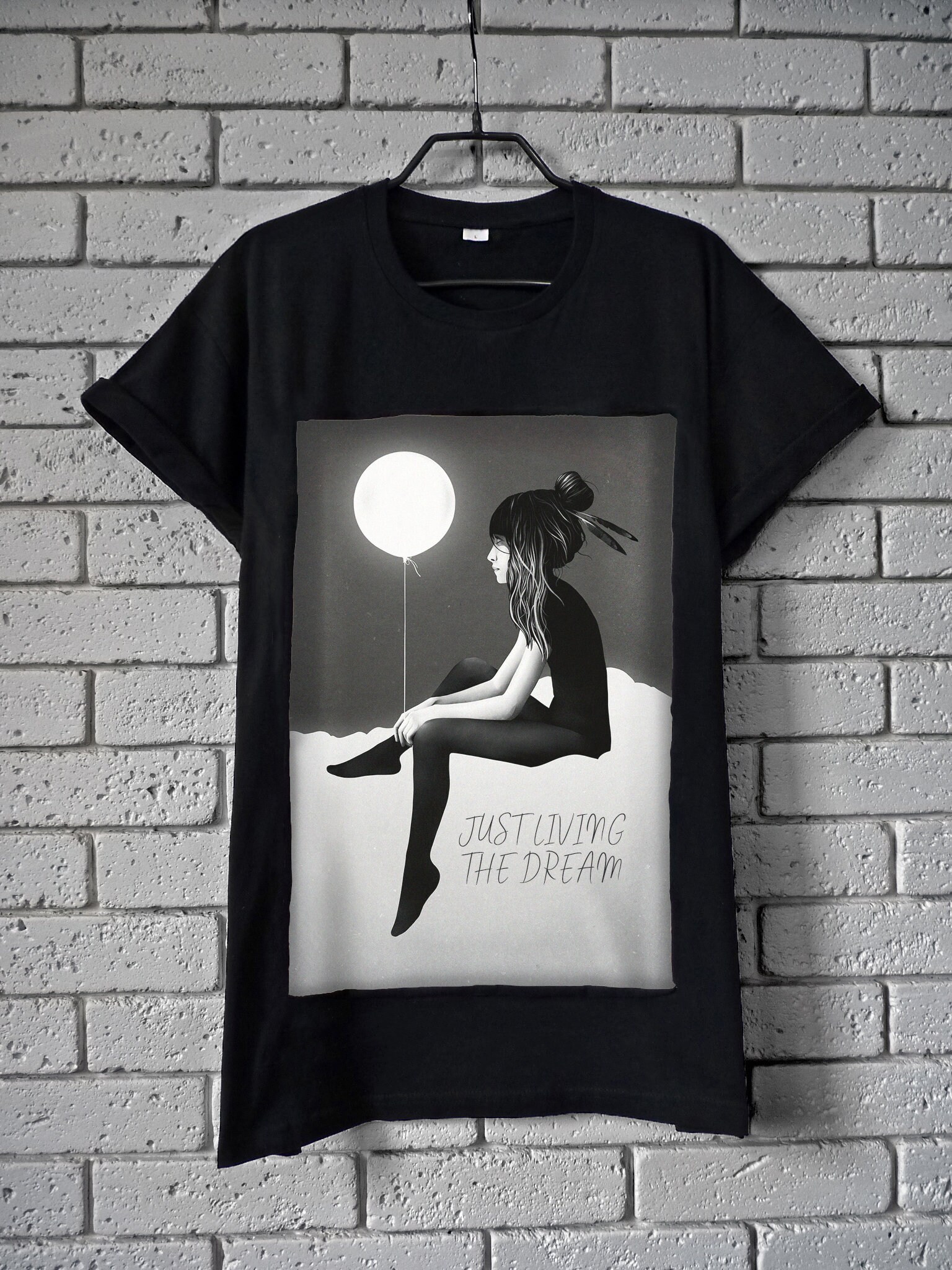 Just Living The Dream women's white tshirt Printed tshirt Etsy