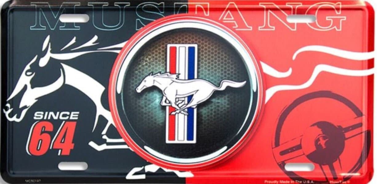 Ford Mustang Since 1964 On A 12”x 6” License Plate Or Wall Sign. GreatMustang Collectible For Any Fan.