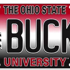 Ohio State Buckeyes On A 12”x 6” License Plate Or Wall Sign. Great Team Collectible For Any Fan.