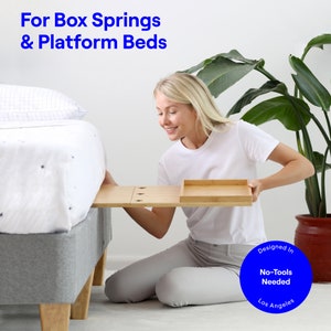 BedShelfie Wooden Bedside Shelf Floating Nighstand for Dorm Rooms, Bunk Beds, and Small Apartments. Eco-Friendly crafted in Bamboo Space-saving bed shelf minimalist and aesthetic for small spaces.