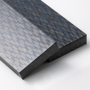 0.4375" "Deep Blue" Carbon Fiber Scales, Harness Weave