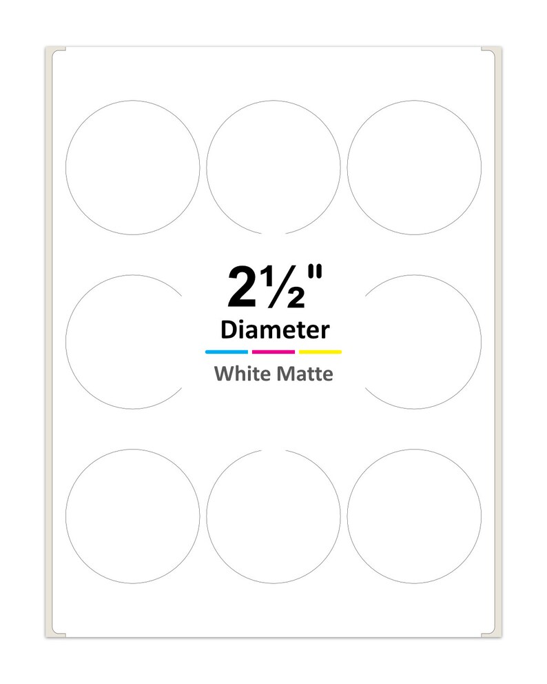 2.5 Inches Diameter Round Labels for Laser/inkjet Printers | Etsy