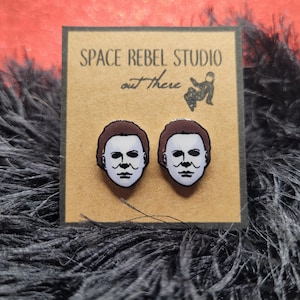 Halloween Earring Studs | Horror Fan Gift | Slasher Movies | Scary Earrings | Horror Accessories | Classic | Retro | Alternative |Jewelry