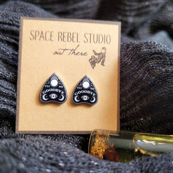 Witchy Ouija Earrings ~ Gothic ~ Planchette ~ Occult ~ Salem ~ Spooky ~ Gypsy ~ Halloween ~ Dark Academia ~ Spirit Board ~ Moons