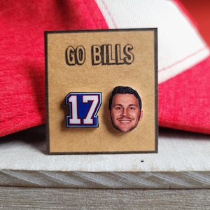 Allen Earrings | Josh | #17  Bills Studs | Bills Mafia | Tailgate Accessory | Game Day Jewelry | Gift for Buffalo Fans | Go Bills