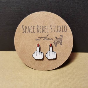 Middle Finger Earring Studs ~ Edgy~ Alternative ~ F You ~ Mature ~ Snarky