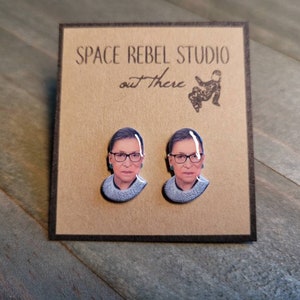 RBG ~ Feminist Earrings ~ Ruth Bader Ginsburg Studs ~ Dissent ~ We Rise ~ Smash the Patriarchy ~ Civil Rights~  Pro Choice ~ Pro Roe