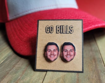 Josh Allen Earrings ~ Quarterback~ Buffalo ~Hometown ~ Buffalove ~716 Football