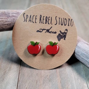 Apfel Ohrstecker ~ Lehrer Geschenk ~ Stolz ~ Rot ~ Vegan ~ Bauer ~ Obst ~ Klassisch